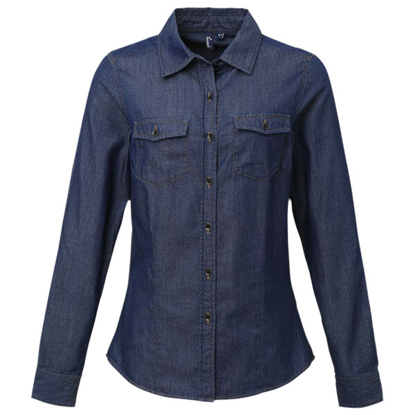 Ladies Jean Stitch Denim Shirt Thumbnail